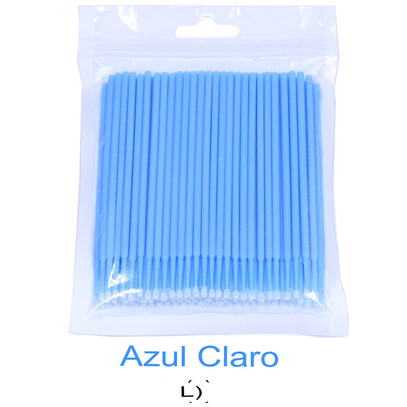 Kekelala 100PCS - Hastes de Limpeza para Extensão de Cílios, Aplicadores de Removedor de Cola para Lash Lift, Micro Pincéis para Maquiagem