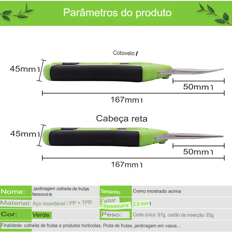 Tesouras de Poda para Jardinagem - Ferramenta de Jardim, Tesoura de Bonsai, Ferramenta para Poda de Uvas e Frutas, Remoção de Ervas Daninhas e Potes Domésticos