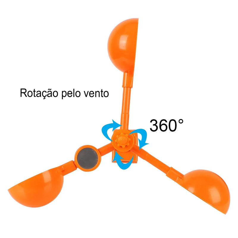 Repelente de Aves Ultrassônico Solar com Refletor Rotativo de 360 Graus para Campos de Vegetais e Jardins