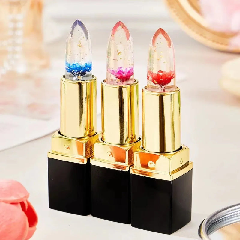 Batom Mágico de Longa Duração à Prova d'Água - Mudança de Cor e Volumizador Labial - Batom Vermelho Kawaii para Maquiagem de Garotas - Cosméticos Fofos