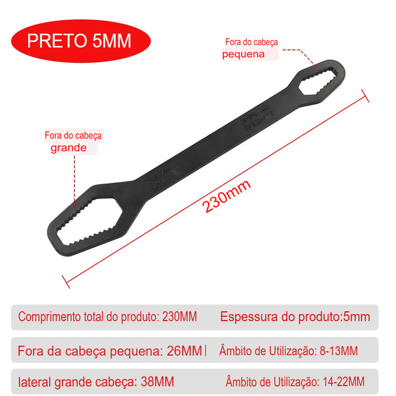 Chave Torx Universal 8-22mm - Ajustável, Dupla Face, Auto-ajustável, Chave para Óculos, Ferramenta Manual Multifuncional