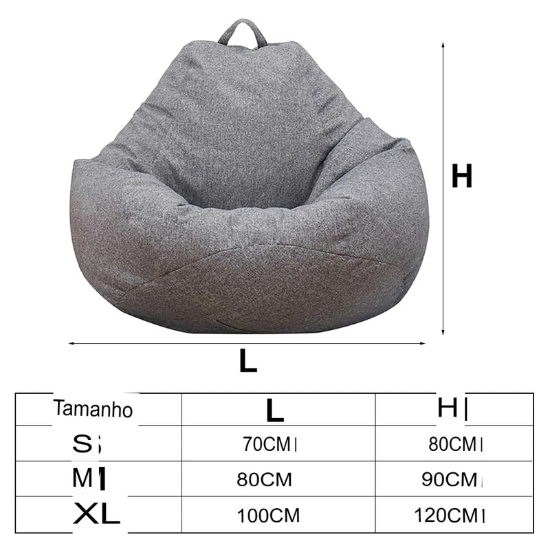 Capa para Sofá Lazy Grande/Pequeno - Sem Enchimento, em Tecido de Linho