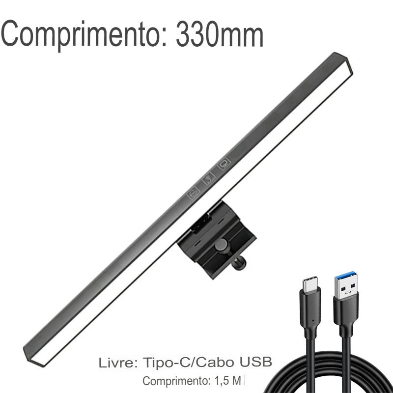 Luminária de Mesa LED para Cuidado dos Olhos - Barra de Luz para Monitor de 50cm