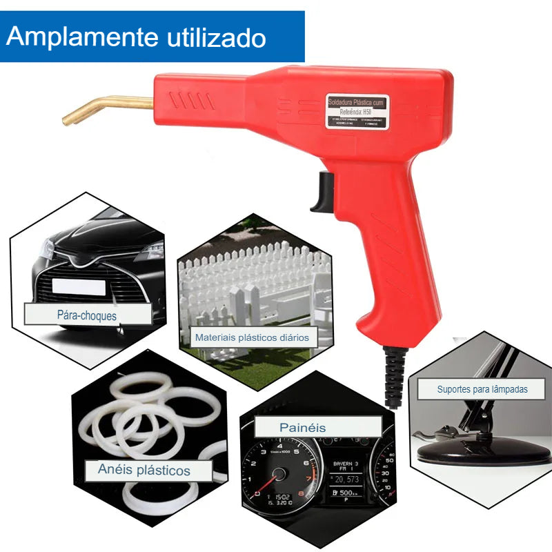 Máquina de Solda Plástica Hot Stapler - Soldador para Grampos de Plástico, Máquina de Reparação de PVC, Ferramenta para Conserto de Para-choques de Carro