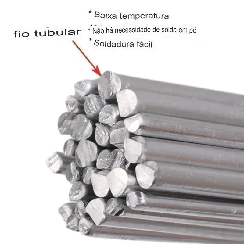 Bastão de Solda de Alumínio de Baixa Temperatura - Fusão Fácil, Universal, Cored Wire, Sem Necessidade de Pó de Solda, para Maçarico de Propano