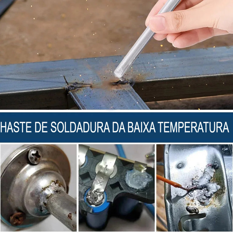 Bastão de Solda de Alumínio de Baixa Temperatura - Fusão Fácil, Universal, Cored Wire, Sem Necessidade de Pó de Solda, para Maçarico de Propano